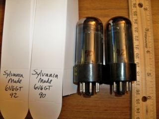 2 Strong Matched Sylvania Made Smoked Glass 6V6GT Tubes 3