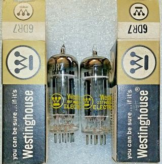 Tightly Matched Pair 6dr7 Westinghouse Nos Nib Vacuum Tubes,  Tv - 7d 112,