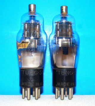 No Type 75 Tung - Sol Engraved Amplifier Radio Vacuum 2 Tubes Valves St Shape 275