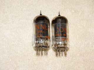 2 X 12au7 Westinghouse Tubes Long Black Plate - D Very Strong 1959 (11 Available)