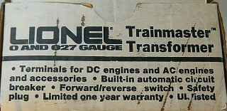 LIONEL 4060 Trainmaster Transformer AC & DC Variable Output & Forward/Reverse 3