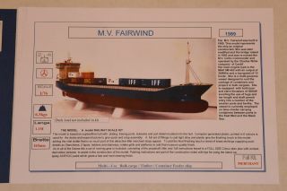 Deans Marine 1/76 Fairwind Container Ship Kit