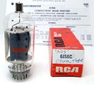 Nos Rca 6js6c Grey Plate Dual Side Getters Compactron Beam Power Pentode Tube