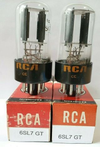 2 Date Matching Rca 6sl7 Gt Vacuum Tubes Nos / On Calibrated Hickok