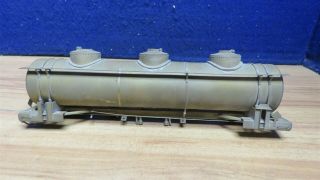 O Scale 2 Rail Brass Unpainted 3 Dome Tank Car 11 3/4 " Incomplete 597526