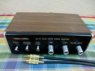 Vintage Radio Shack Realistic Sa - 10 Solid State Stereo Amplifier W/6 - Foot Cable