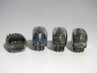 4 & National Nl - 8422 / 5991 Nixie Readout Tubes And Matching Sockets