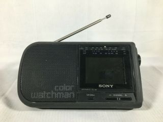 Sony Color Watchman Lcd Color Tv And Am/fm Stereo Fdl - 380 No Power Cord