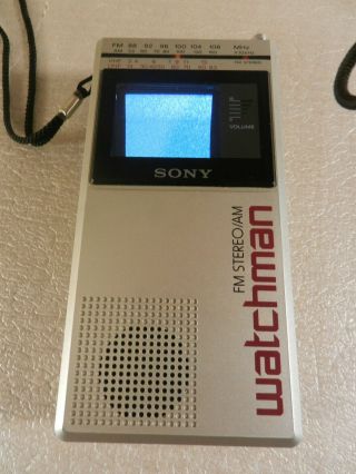 Sony Watchman Portable Tv Model Fd - 30a Japan Am Fm Very