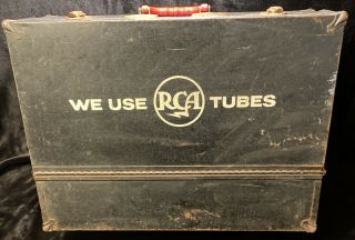 Vintage Rca Service Suitcase Radio Tv Repairman Tube Tool Case Box Estate Find