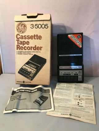 Vintage 1980’s - 90’s Ge Cassette Tape Recorder 3 - 5005c Made Singapore