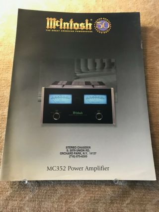 Mcintosh Mc352 Power Amplifier Graphic Insert D865