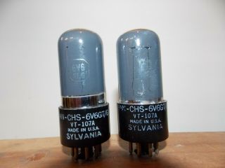 Sylvania Vt - 107a 6v6gt/g Vacuum Tubes Matched & Guaranteed