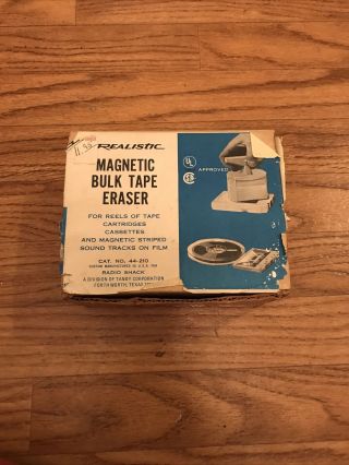 Vintage Realistic 44 - 210 Magnetic Bulk Tape Eraser Box 1