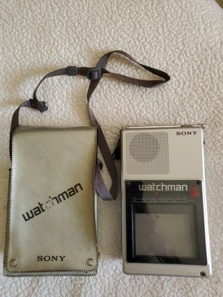 Sony Vintage Watchman Portable B&w Tv Fd - 40a With Case 1985 Parts