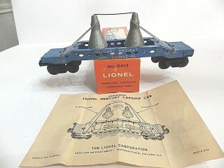 Lionel Postwar 6413 Mercury Capsule Carying Car With Box