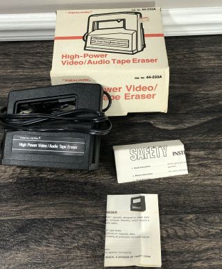 Radio Shack Realistic 44 - 233a High Power Video / Audio Tape Eraser,  Box Vintage