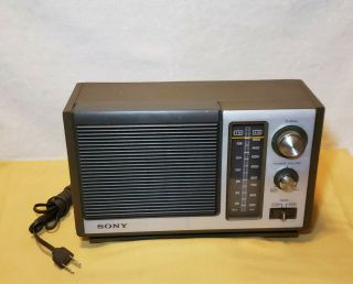 Vintage Sony Am/fm 2 Band Tabletop Radio Icf - 9530w 2 Band Transistor