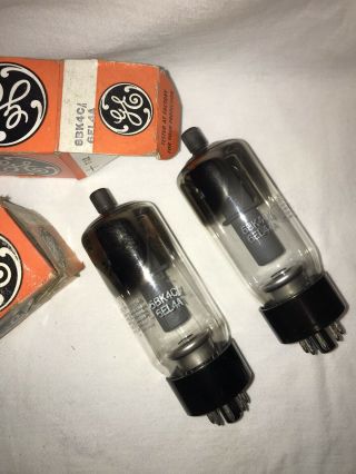 Ge 6bk4c/6el4a Nos/nib Matched Pair Vintage Vacuum Tubes Duel Top Getter