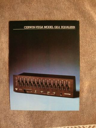 1970s Cerwin Vega Model Ge - 3 Equalizer 2 Sided Page Flyer Brochure