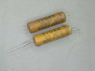 Pair Cornell Dubilier.  05 Uf 400v Tiger Wax Tone Capacitors