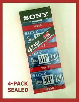 Sony 4 - Pack 8mm Video Cassette Tapes P6 - 120mp Usa Made Ships From Usa