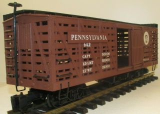 Bachmann G,  93314,  Pennsylvania,  Wood Box Car W/ Sliding Door 642,  C - 7,  Box,  - Dj