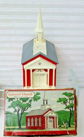 Plasticville Colonial Church 1803 149 Box Complete Cross Detached (was Glued)