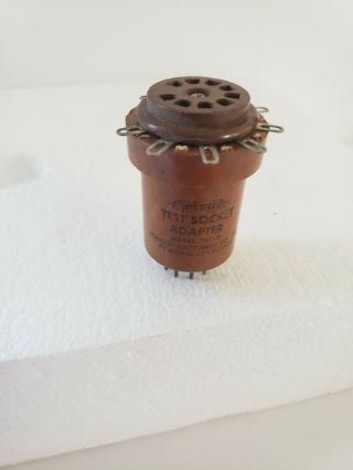 Vintage Pomona Tube Socket Test Adapter 9 Pin Socket Saver Tvs - 9 Brown