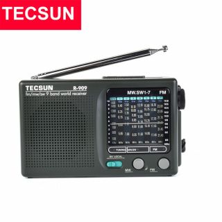 Tecsun R - 909 Stereo Fm/mw/sw Portable Radio 9 Band World Dsp Receiver For Gifts