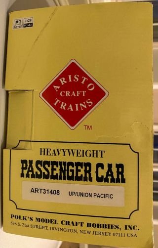 Aristo Craft Trains ART - 31408 UP/UNION PACIFIC Heavyweight Passenger Car 3