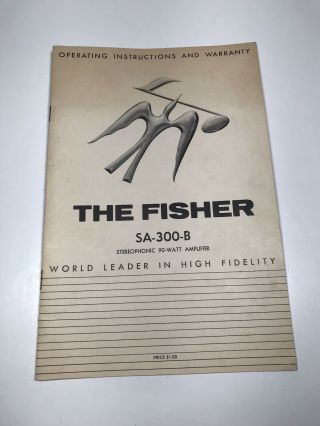 The Fisher Sa 300 - B Operating Instructions