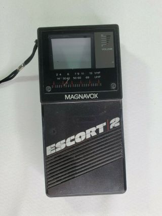 Vintage Magnavox Escort 2 Portable B&w Tv Am/fm Stereo Radio,  Hand Held