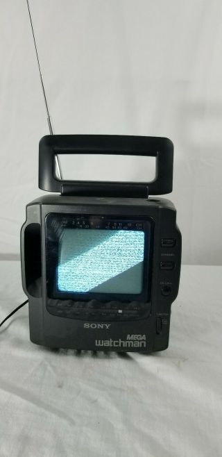 Sony Mega Watchman Portable Tv Fd - 525tested With Power Chord Antenna Intact
