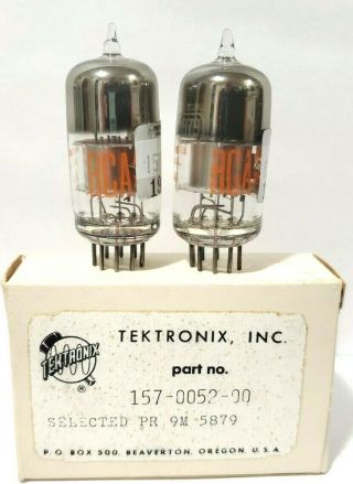 1965 Date Matching Pair Rca 5879 Vacuum Tubes On Tv 7 - Tektronix Inc