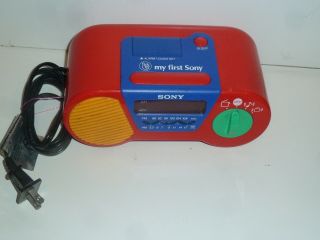 Sony ICF - C6000 My First Sony Alarm Clock Radio Red / Blue & Great 3
