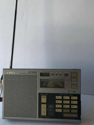 Vintage Sony Icf - 2002 Fm/lw/mw/sw/ Pll Synthesized Receiver
