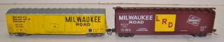 Ho Older Pair Wood Kit Built Boxcars Milwaukee Road Milw