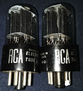 Set Of 2: Rca " Nos " 6sn7gtb Strong Vintage Fully Vacuum Tubes