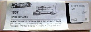 Roundhouse Products 3 - 1 Old Timer Series Craft Kit HO Fire Fighting Train Set 2
