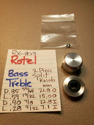 Rotel 2 Piece Split Bass Treble Knob Set Rx - 803 Stereo Receiver