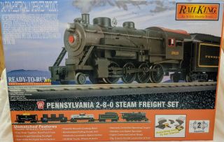 Mth 30 - 4136 - 1 O Gauge Railking 2 - 8 - 0 Steam R - T - R Train Set W/proto - Sound 2.  0