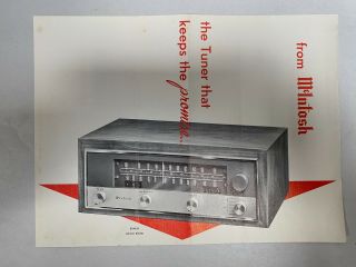 Vintage Mcintosh Mr - 55 Am/fm Tube Tuner Brochure (a3)