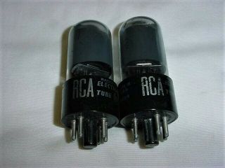 Rca 6v6gt Tubes,  Matched Pair & Dates,  Smoked Glass,  Dual D Getters Good