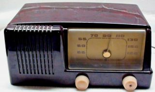 Vintage General Electric Tube Radio - Ge Model 400 - Purple Swirl Bakelite