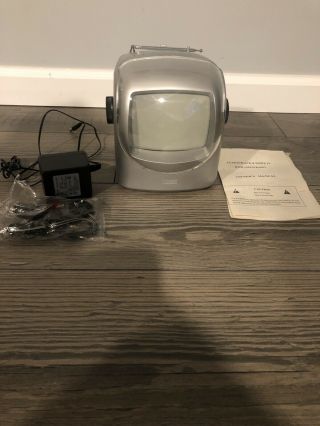 Compact Portable 5.  5 " B/w Tv With Am/fm Radio With Ac Adapter