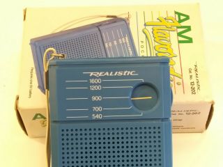 Vtg Realistic 12 - 202 Flavoradio Transistor AM Pocket Radio Blue 3