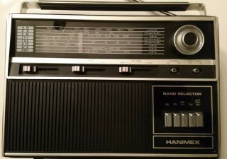 Vintage Hanimex Solid State Multi - Band Am/fm/tv1/tv2/cb/ Psh Air Wb Radio.