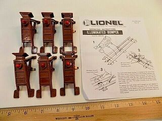 Lionel O & 27 Gauge Set Of 6 - Lighted Bumpers 6 - 12716 Model &