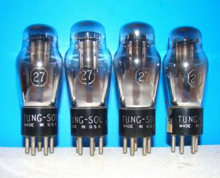 No 27 Tung - Sol Radio Guitar Electron Vacuum 4 Tubes Valves St Type 227 27